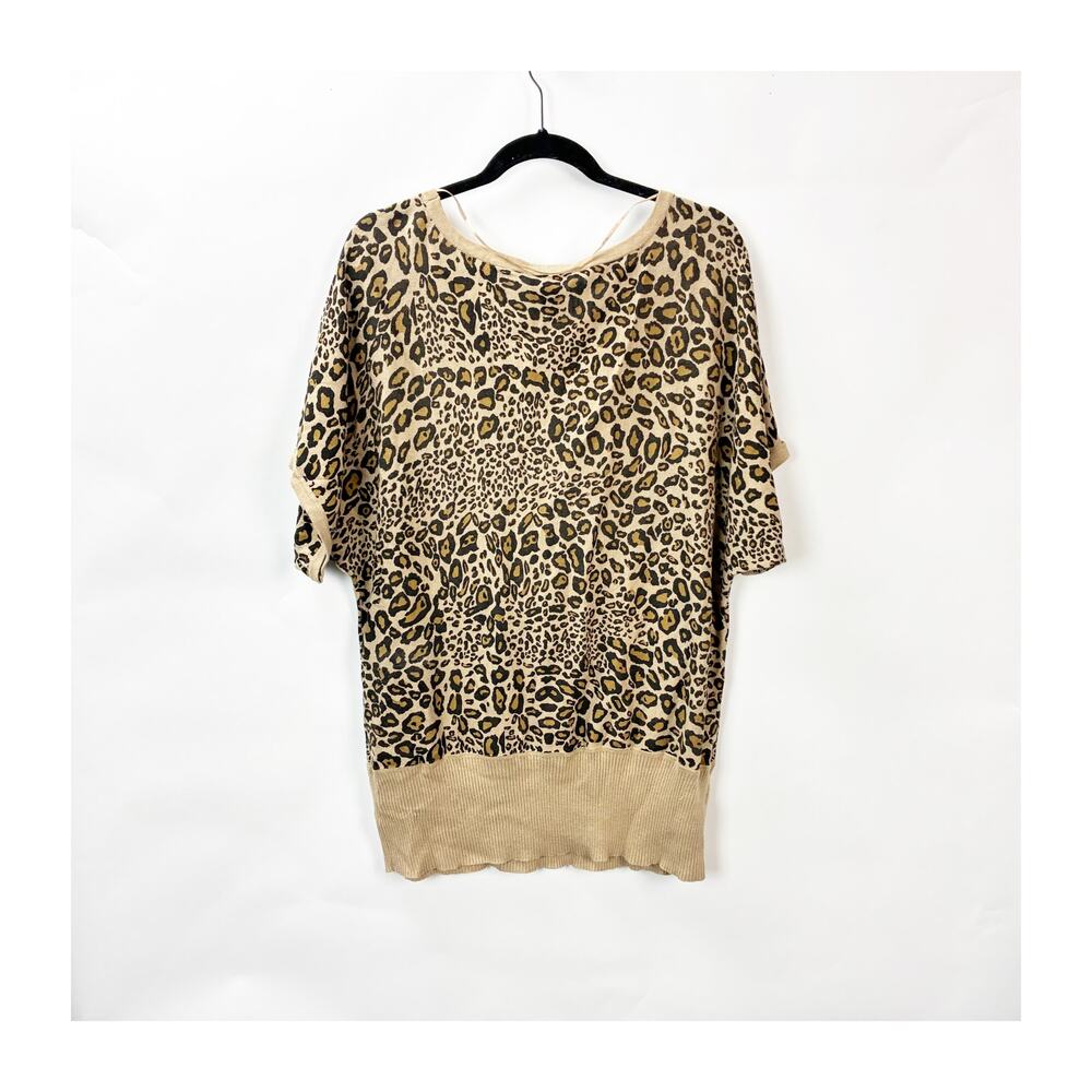 2/$30 Worthington Woman 1X Leopard Print Knit Top Women Plus Animal Pattern - Picture 8 of 11